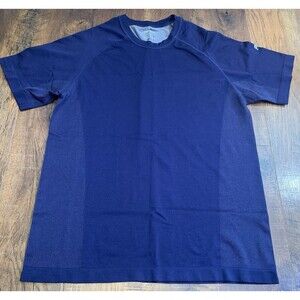 Fabletics T Shirt Mens L Large Nautical Blue Training Day Gym Performance Tee